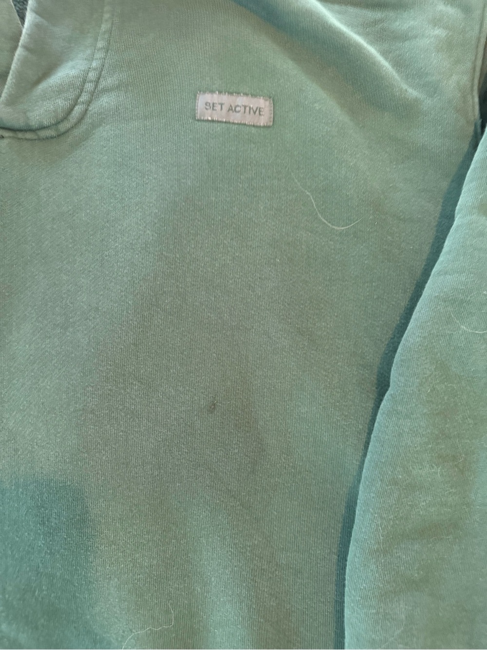 SET Active Deep Green Collar Pullover Sweatshirt GUC 1308 - Picture 6 of 10